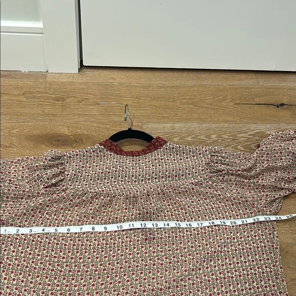 Misa Los Angeles Pink and Cream Floral Blouse, Size Large - Picture 10 of 12